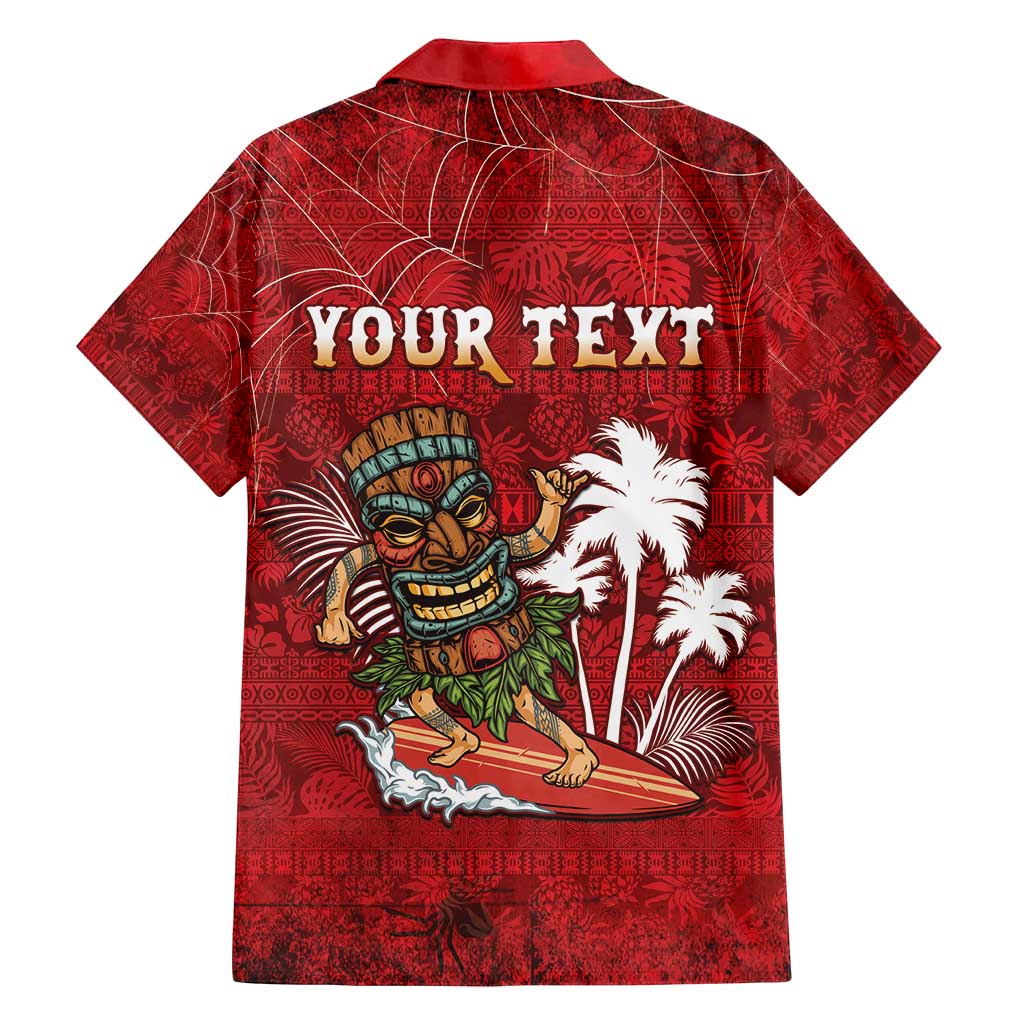 Personalised Aloha Halloween Family Matching Puletasi and Hawaiian Shirt Skeleton Surfing