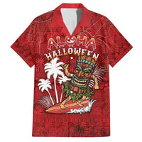 Personalised Aloha Halloween Family Matching Tank Maxi Dress and Hawaiian Shirt Skeleton Surfing