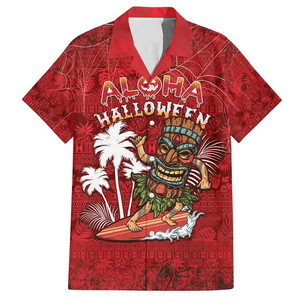 Personalised Aloha Halloween Hawaiian Shirt Skeleton Surfing