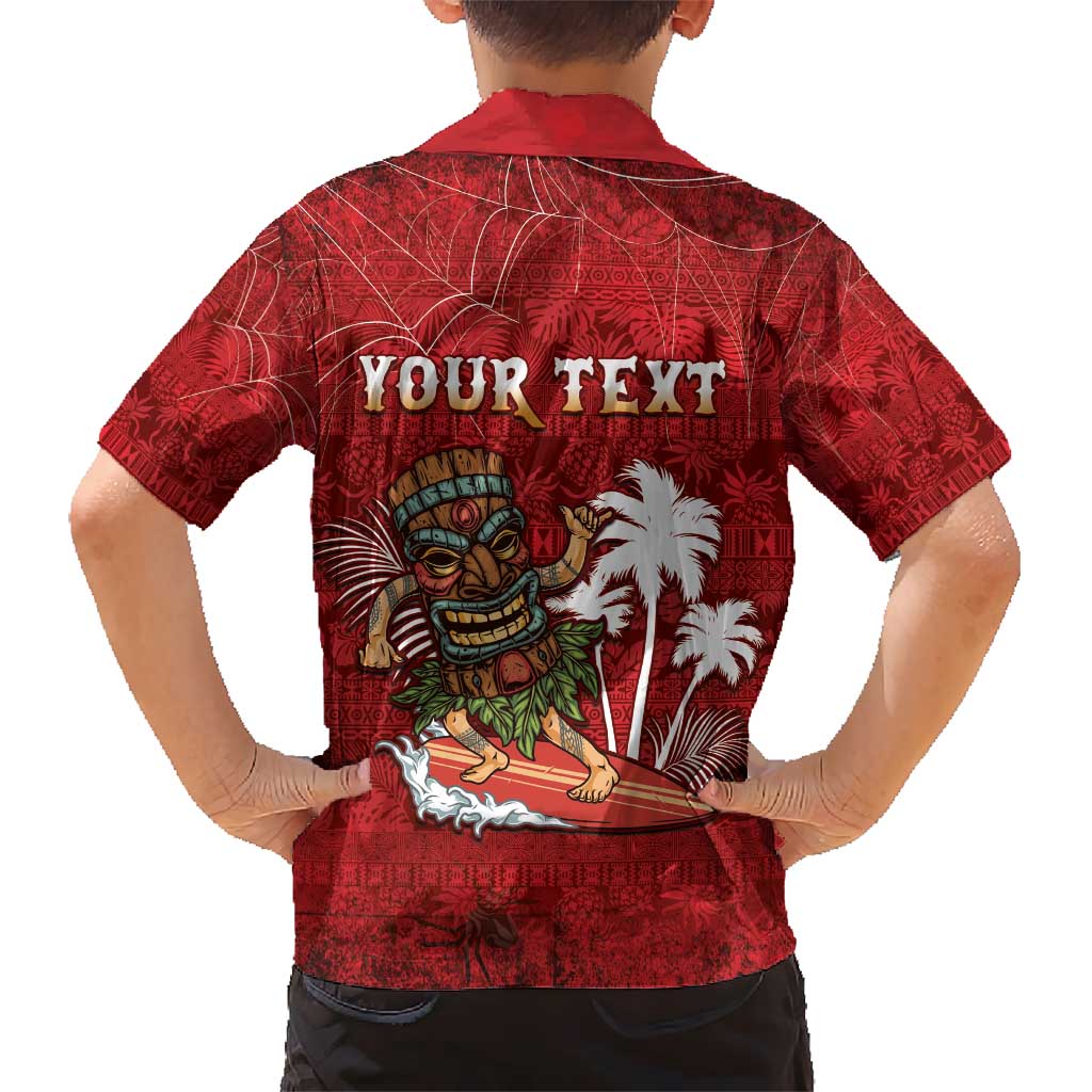 Personalised Aloha Halloween Kid Hawaiian Shirt Skeleton Surfing