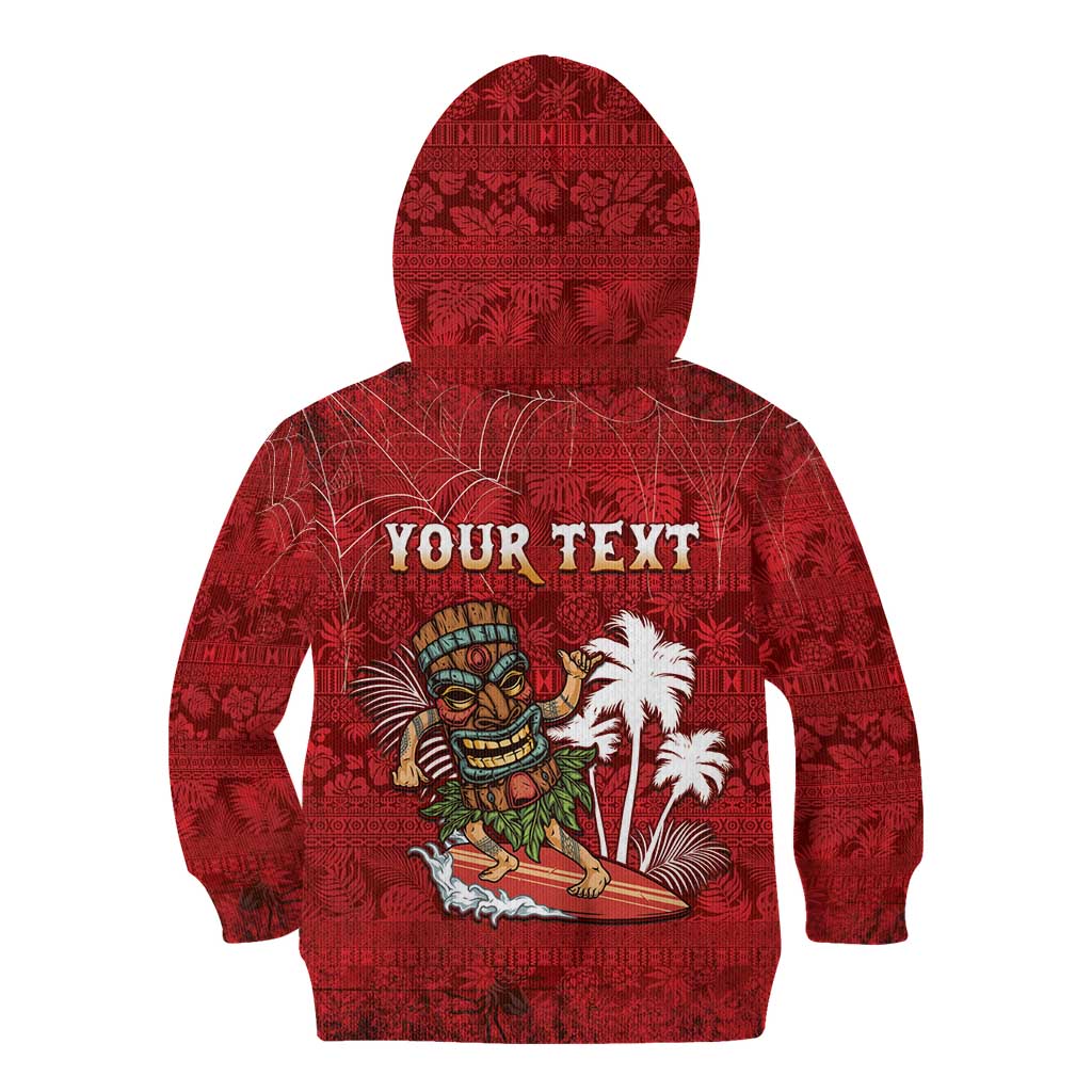 Personalised Aloha Halloween Kid Hoodie Skeleton Surfing