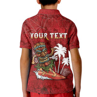 Personalised Aloha Halloween Kid Polo Shirt Skeleton Surfing LT05 - Polynesian Pride
