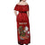 Personalised Aloha Halloween Off Shoulder Maxi Dress Skeleton Surfing