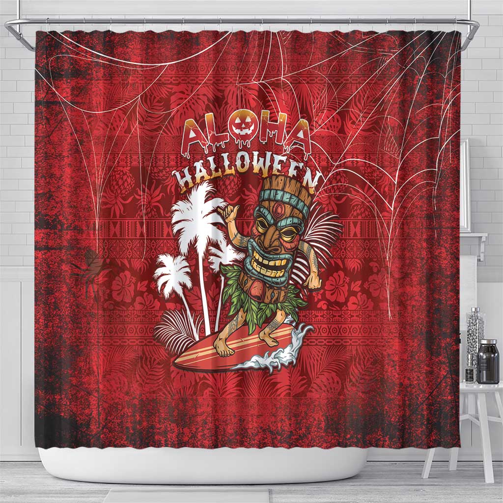 Aloha Halloween Shower Curtain Skeleton Surfing LT05 - Polynesian Pride