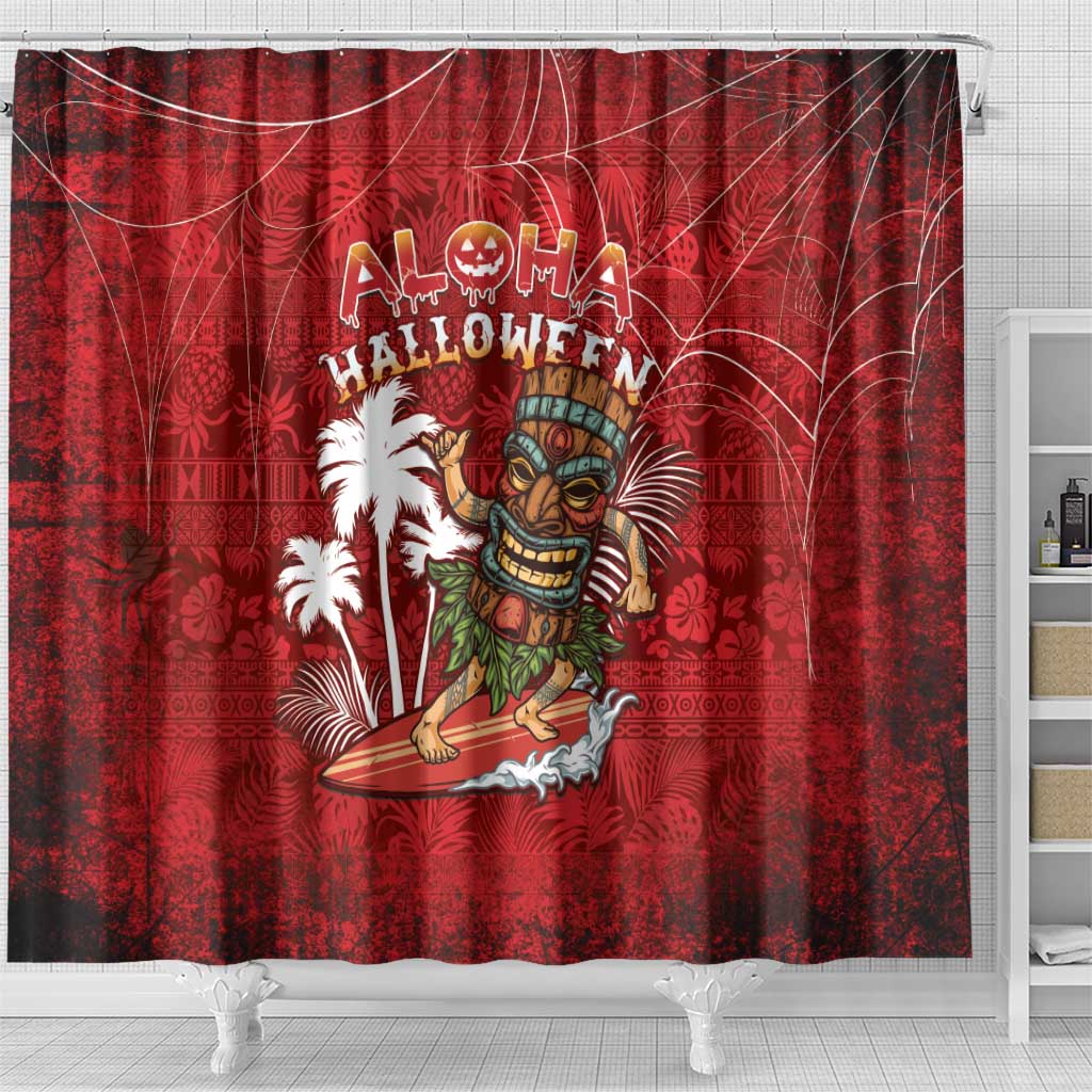 Aloha Halloween Shower Curtain Skeleton Surfing LT05 - Polynesian Pride