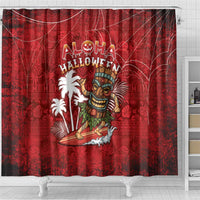 Aloha Halloween Shower Curtain Skeleton Surfing LT05 - Polynesian Pride