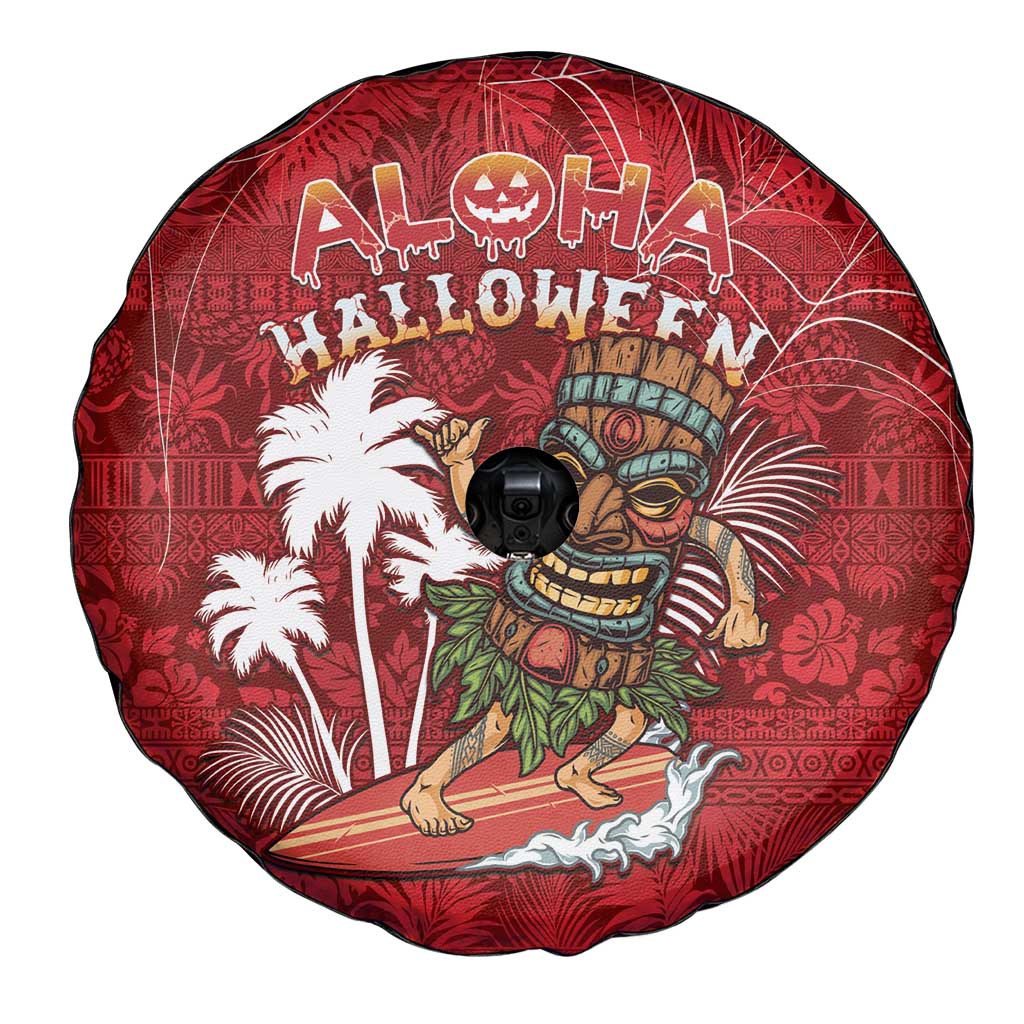 Aloha Halloween Spare Tire Cover Skeleton Surfing