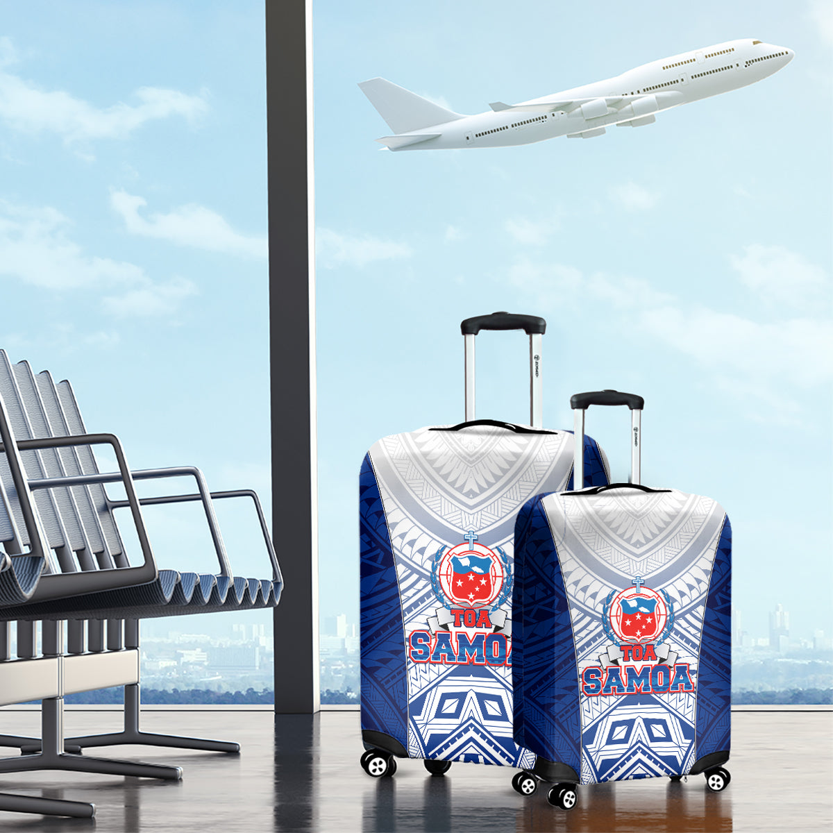 Samoa Rugby Luggage Cover 2023 Pacific Championships Polynesian Pattern LT05 - Polynesian Pride