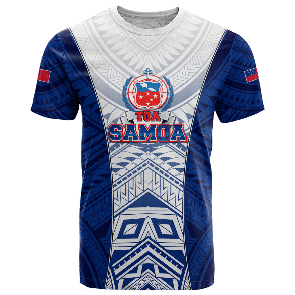 Custom Samoa Rugby T Shirt 2023 Pacific Championships Polynesian Pattern LT05 Blue - Polynesian Pride