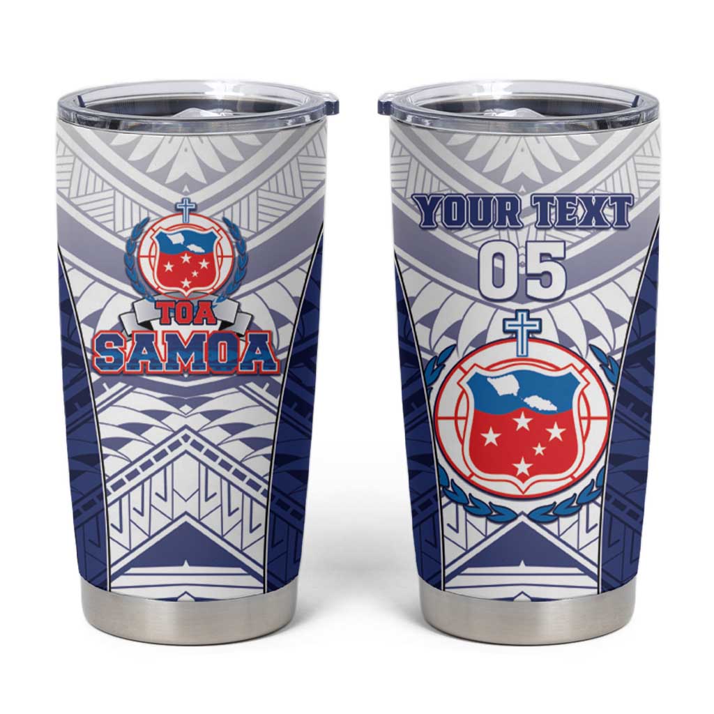 Custom Samoa Rugby Tumbler Cup 2023 Pacific Championships Polynesian Pattern