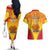 Custom Papua New Guinea Rugby Couples Matching Off The Shoulder Long Sleeve Dress and Hawaiian Shirt 2023 Pacific Championships The Kumuls LT05 - Polynesian Pride