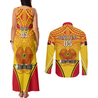 Custom Papua New Guinea Rugby Couples Matching Tank Maxi Dress and Long Sleeve Button Shirt 2023 Pacific Championships The Kumuls LT05 - Polynesian Pride