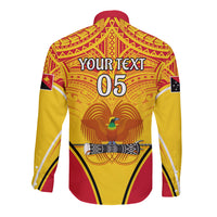 Custom Papua New Guinea Rugby Long Sleeve Button Shirt 2023 Pacific Championships The Kumuls LT05 - Polynesian Pride