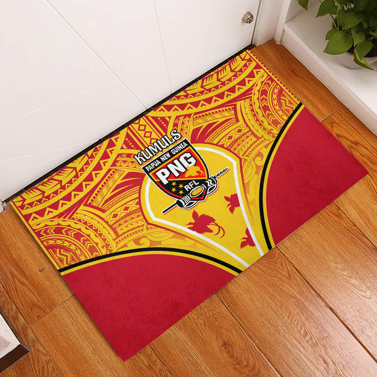Papua New Guinea Rugby Rubber Doormat 2023 Pacific Championships The Kumuls LT05 Yellow - Polynesian Pride