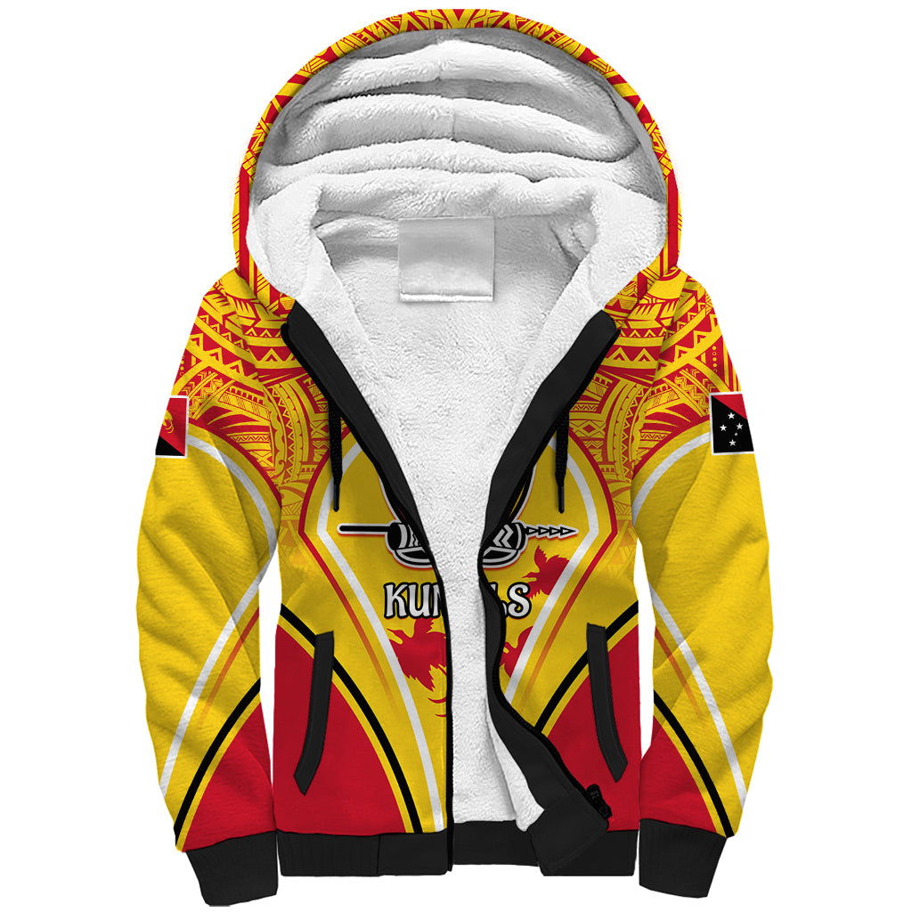 Custom Papua New Guinea Rugby Sherpa Hoodie 2023 Pacific Championships The Kumuls LT05 Unisex Yellow - Polynesian Pride