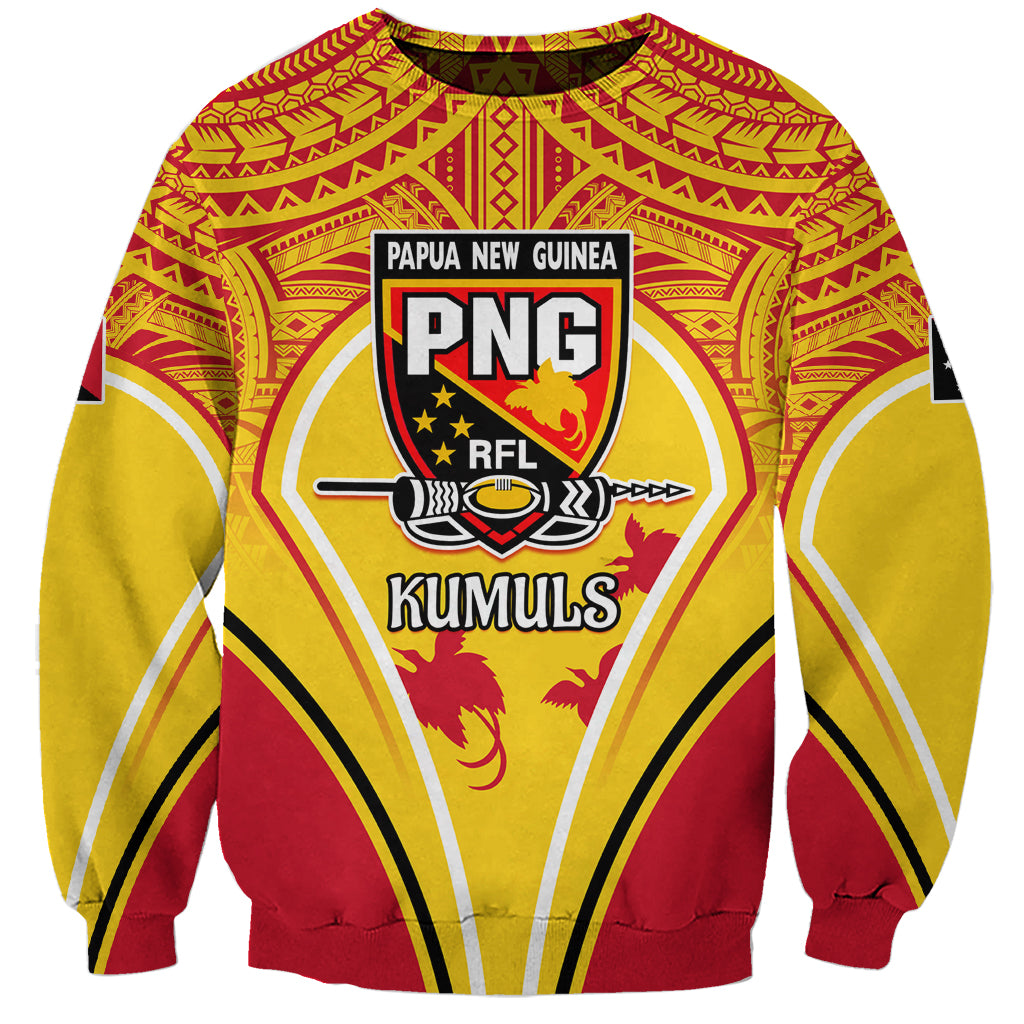 Custom Papua New Guinea Rugby Sweatshirt 2023 Pacific Championships The Kumuls LT05 Unisex Yellow - Polynesian Pride