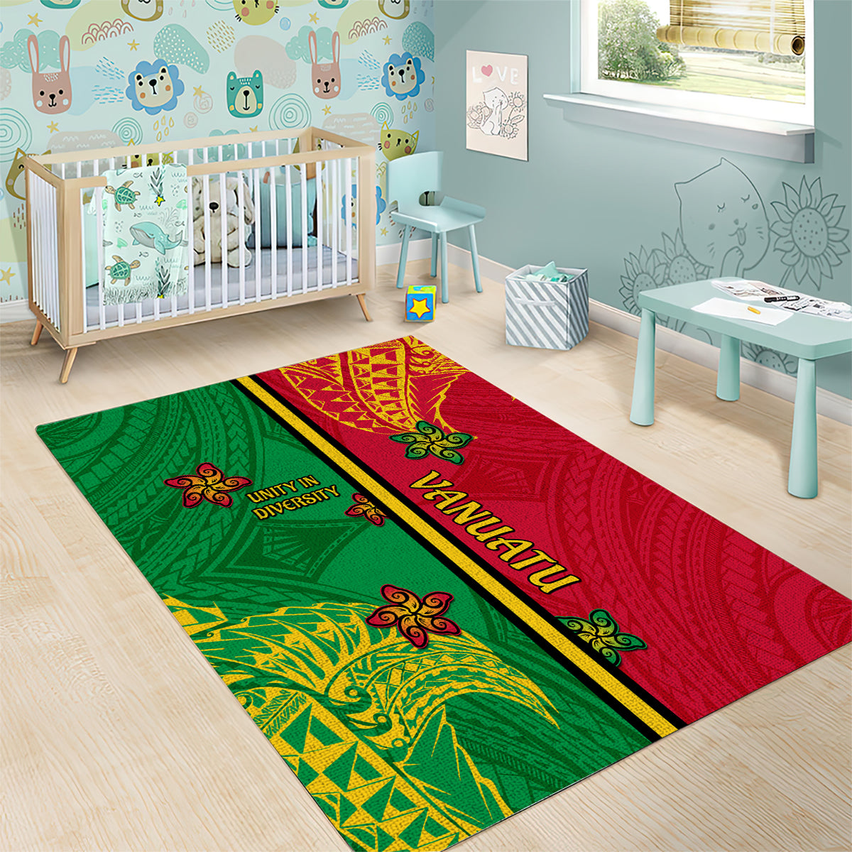 Vanuatu Happy Unity Day Area Rug Polynesian Plumeria LT05 - Polynesian Pride