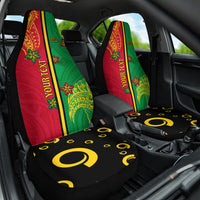 Personalised Vanuatu Happy Unity Day Car Seat Cover Polynesian Plumeria LT05 One Size Red - Polynesian Pride
