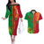 Personalised Vanuatu Happy Unity Day Couples Matching Off The Shoulder Long Sleeve Dress and Hawaiian Shirt Polynesian Plumeria LT05 Red - Polynesian Pride