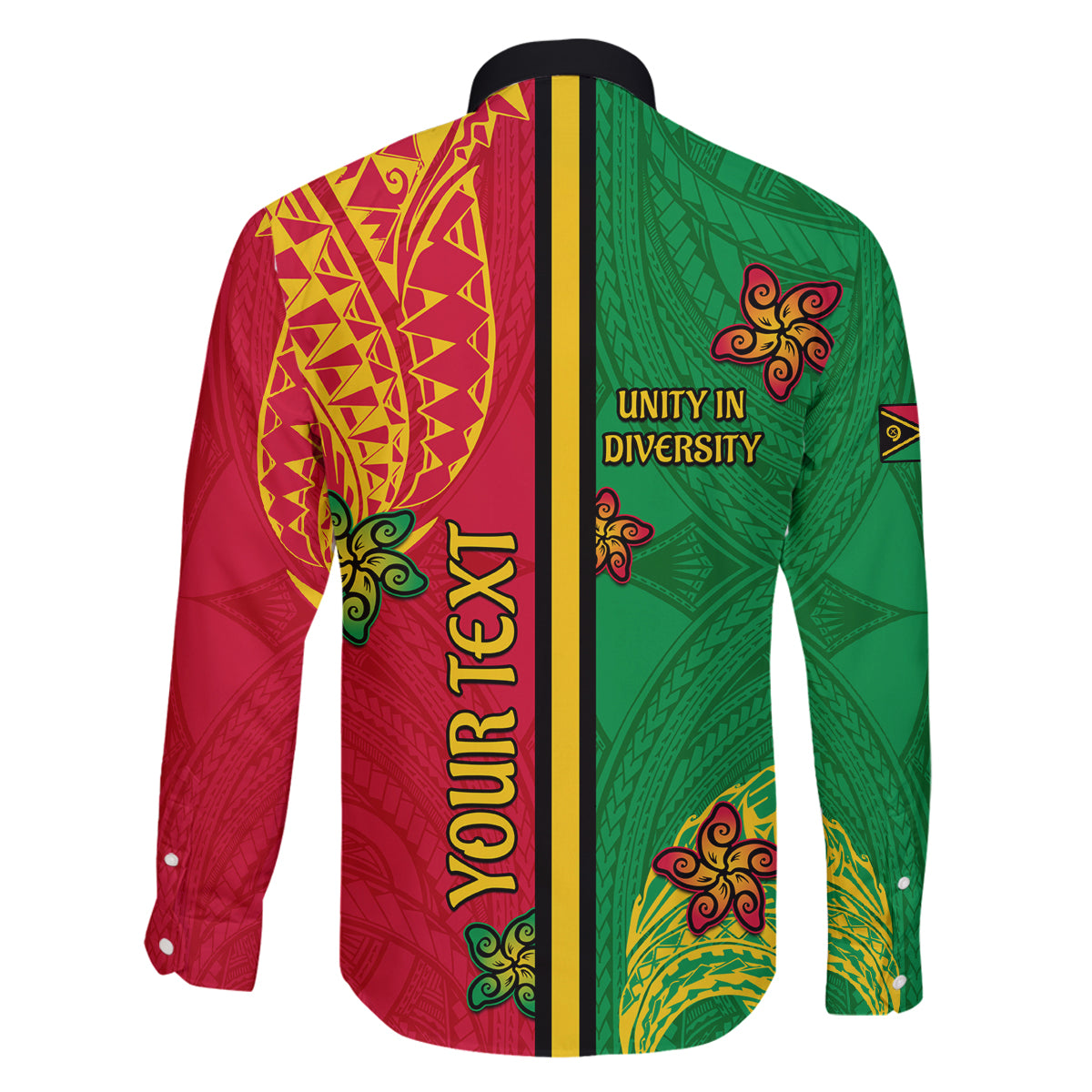 Personalised Vanuatu Happy Unity Day Family Matching Long Sleeve Bodycon Dress and Hawaiian Shirt Polynesian Plumeria LT05 - Polynesian Pride