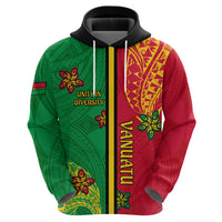 Personalised Vanuatu Happy Unity Day Hoodie Polynesian Plumeria LT05 - Polynesian Pride