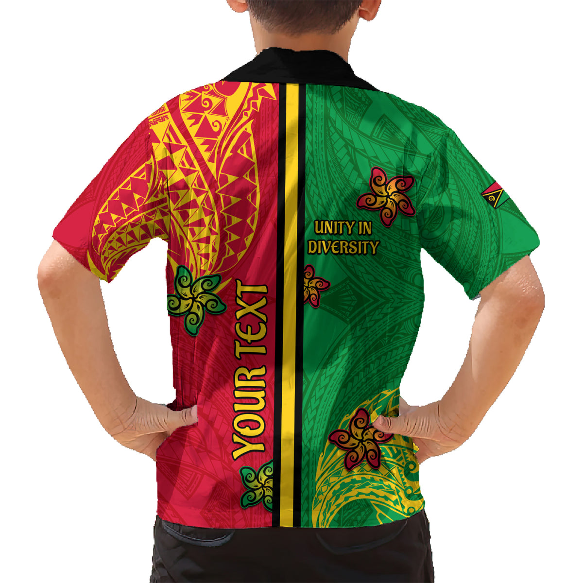 Personalised Vanuatu Happy Unity Day Kid Hawaiian Shirt Polynesian Plumeria LT05 - Polynesian Pride