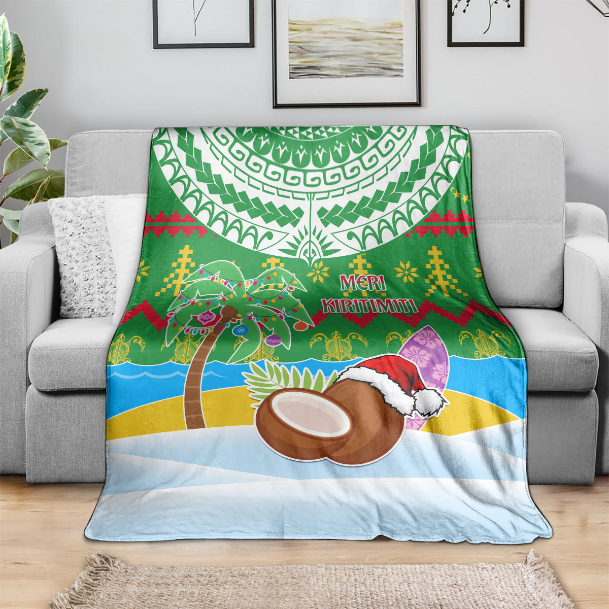 Cook Islands Christmas Blanket Coconut Santa Beach Style LT05 - Polynesian Pride