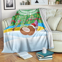 Cook Islands Christmas Blanket Coconut Santa Beach Style LT05 - Polynesian Pride