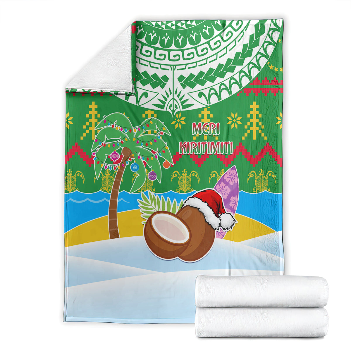 Cook Islands Christmas Blanket Coconut Santa Beach Style LT05 - Polynesian Pride