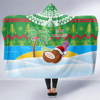 Cook Islands Christmas Hooded Blanket Coconut Santa Beach Style LT05 - Polynesian Pride