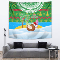 Cook Islands Christmas Tapestry Coconut Santa Beach Style LT05 - Polynesian Pride