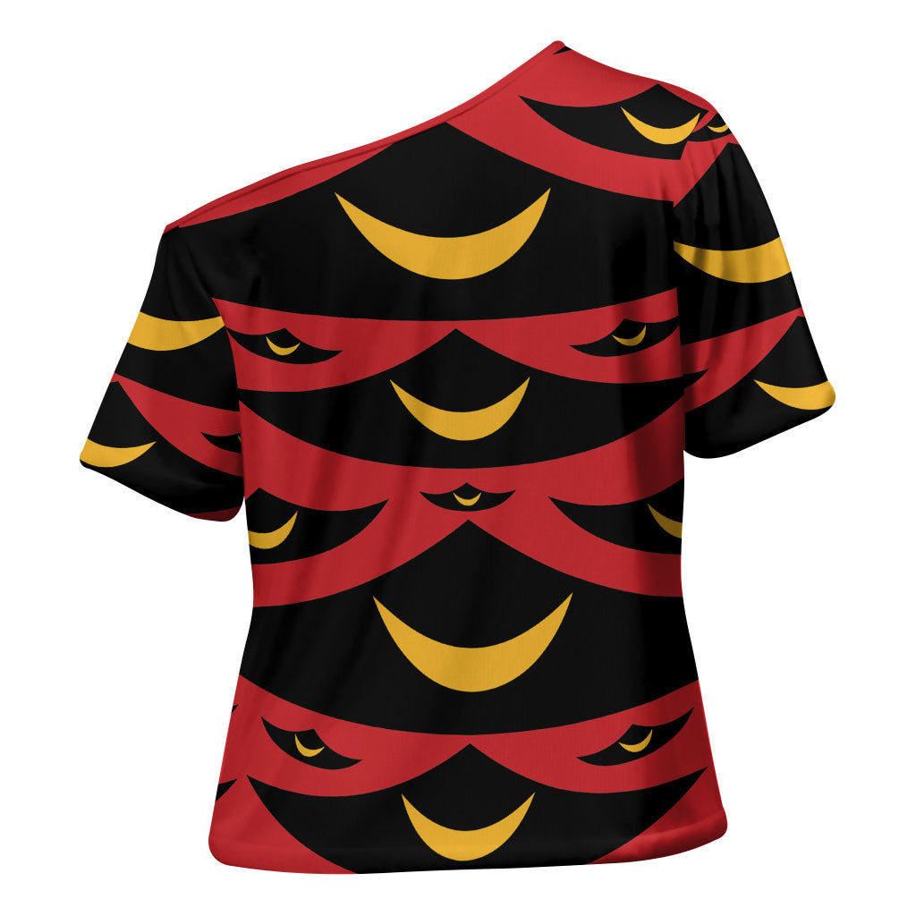 Hawaii Ahu Ula Inspired Cross Shoulder Shirt Red Version LT05 - Polynesian Pride