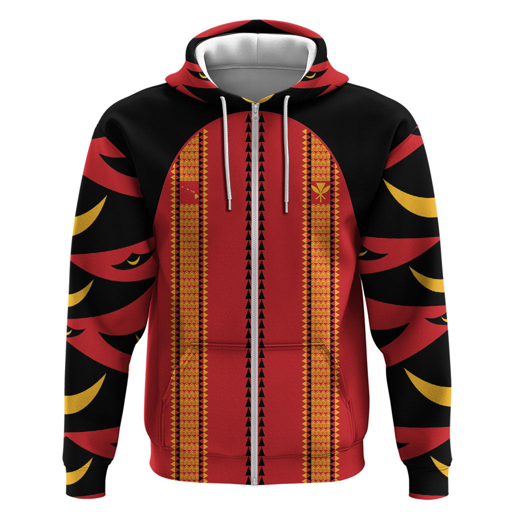 Hawaii Ahu Ula Inspired Hoodie Red Version LT05 Zip Hoodie Red - Polynesian Pride