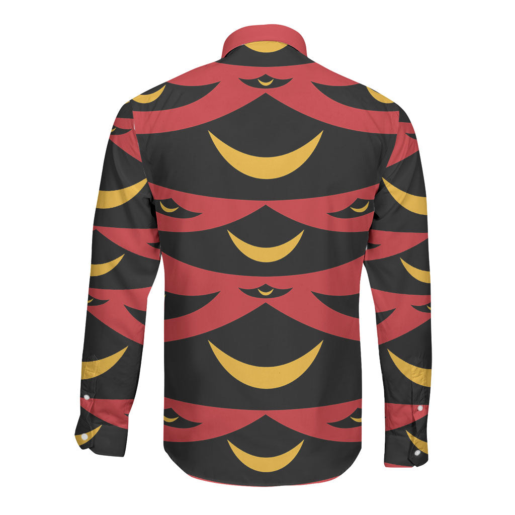 Hawaii Ahu Ula Inspired Long Sleeve Button Shirt Red Version LT05 - Polynesian Pride