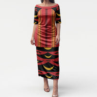 Hawaii Ahu Ula Inspired Puletasi Red Version LT05 Long Dress Red - Polynesian Pride