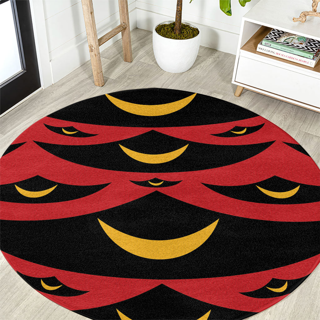 Hawaii Ahu Ula Inspired Round Carpet Red Version LT05 Red - Polynesian Pride