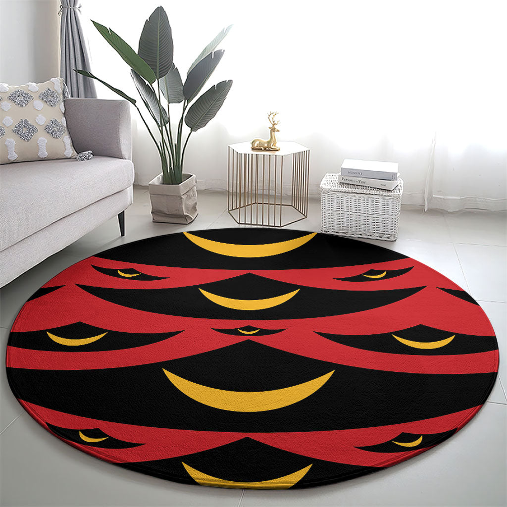 Hawaii Ahu Ula Inspired Round Carpet Red Version LT05 - Polynesian Pride