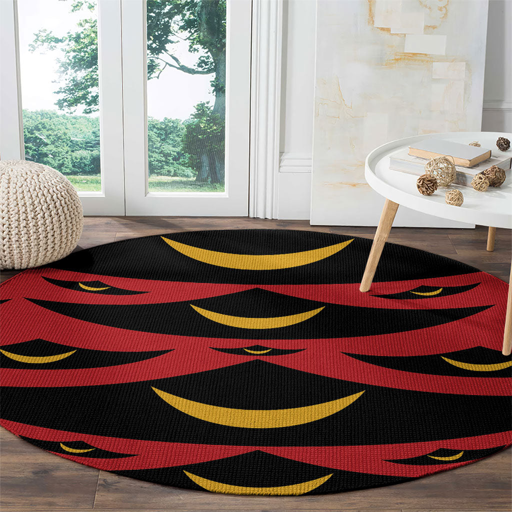 Hawaii Ahu Ula Inspired Round Carpet Red Version LT05 - Polynesian Pride