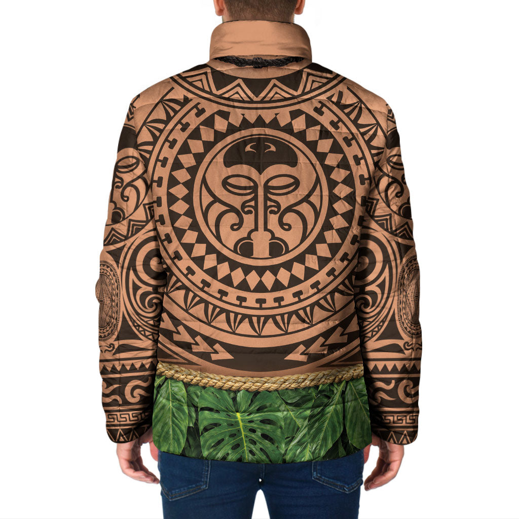 Hawaii Warrior Tattoo Inspired Padded Jacket Tropical Leaf Skirt Costume