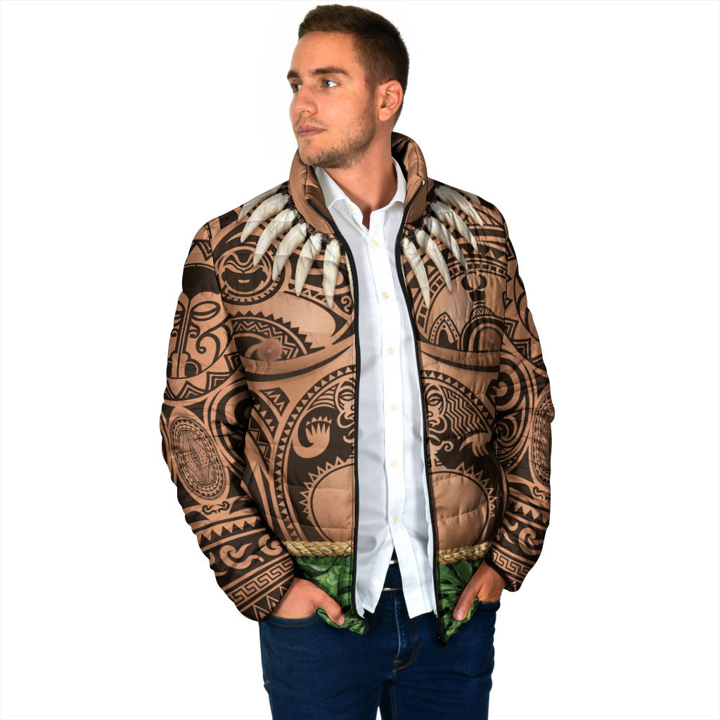 Hawaii Warrior Tattoo Inspired Padded Jacket Tropical Leaf Skirt Costume