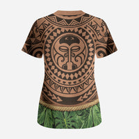 Hawaii Warrior Tattoo Inspired Scrub Top Tropical Leaf Skirt Costume