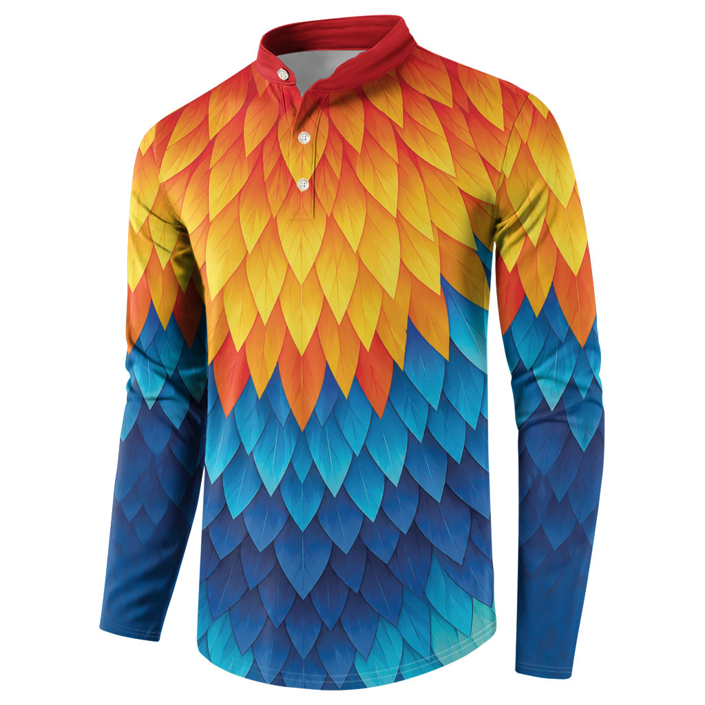 Polynesia Colorful Rooster Costume Button Sweatshirt