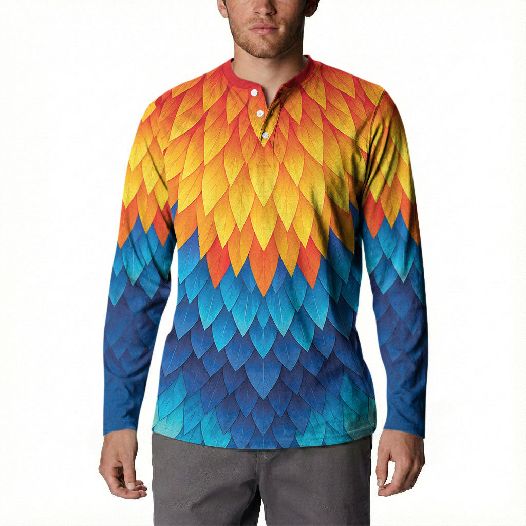 Polynesia Colorful Rooster Costume Button Sweatshirt