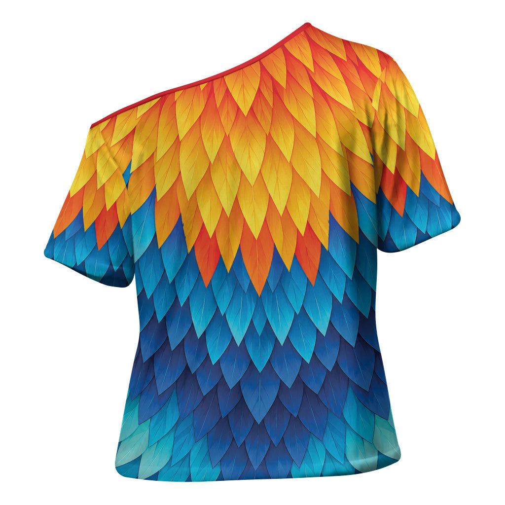 Polynesia Colorful Rooster Costume Cross Shoulder Shirt