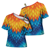 Polynesia Colorful Rooster Costume Cross Shoulder Shirt