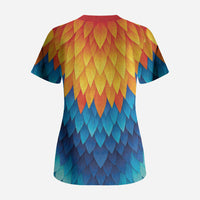 Polynesia Colorful Rooster Costume Scrub Top LT05 - Polynesian Pride