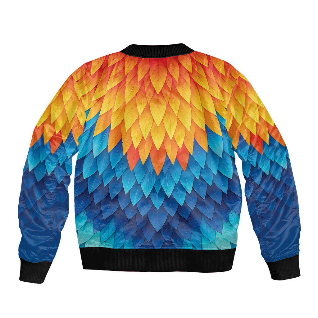 Polynesia Colorful Rooster Costume Sleeve Zip Bomber Jacket LT05 - Polynesian Pride