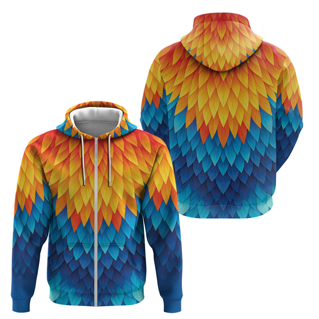 Polynesia Colorful Rooster Costume Zip Hoodie LT05 - Polynesian Pride