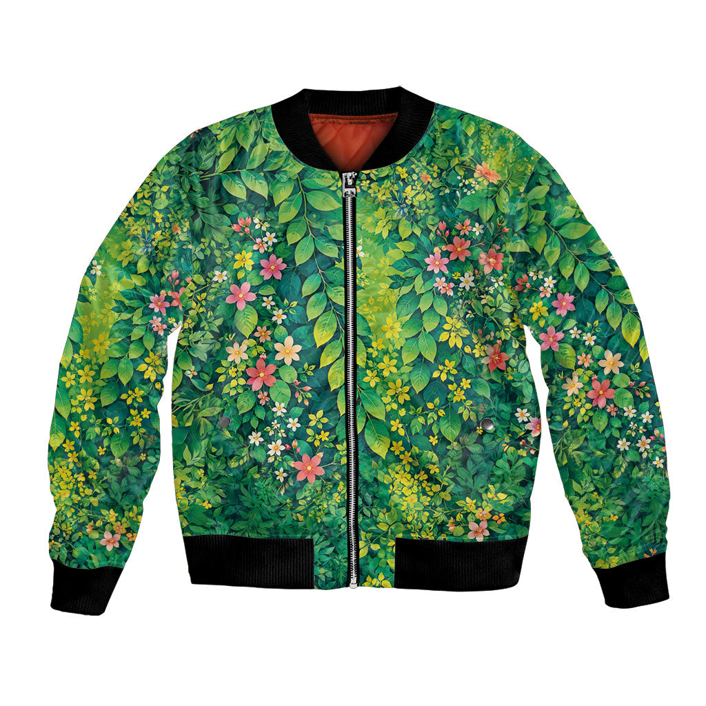 Polynesian Enchanted Mother Nature Costume Bomber Jacket LT05 Unisex Green - Polynesian Pride
