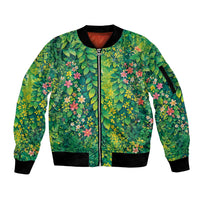 Polynesian Enchanted Mother Nature Costume Sleeve Zip Bomber Jacket LT05 Unisex Green - Polynesian Pride